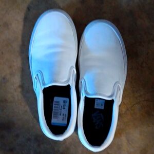Vans White Leather skaters good condition